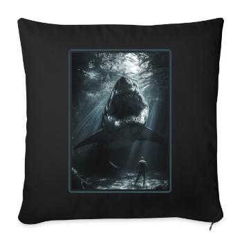 Sharks Shark - Sofa pillowcase 17,3'' x 17,3'' (45 x 45 cm) - black - Front