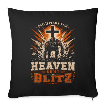 Le ciel envoie le football chrétien des Lightning - Housse de coussin décorative 45 x 45 cm - noir - Devant