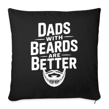 Les pères avec une barbe, c’est mieux - Housse de coussin décorative 45 x 45 cm - noir - Devant