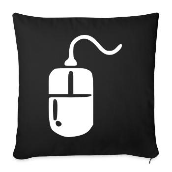 Retro_Vintage_80er_90er_Jahre_Maus_Computermaus - Housse de coussin décorative 45 x 45 cm - noir - Devant