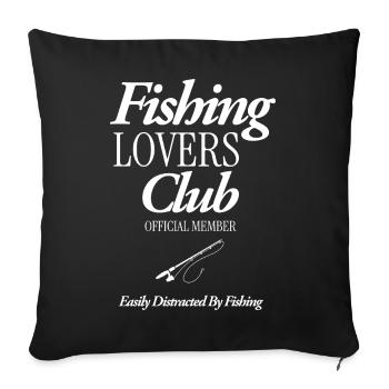 Fishing Lovers Club - Sofa pillowcase 17,3'' x 17,3'' (45 x 45 cm) - black - Front