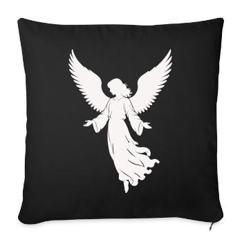 Angel silhouette with wings - Sofa pillowcase 17,3'' x 17,3'' (45 x 45 cm) - black - Front