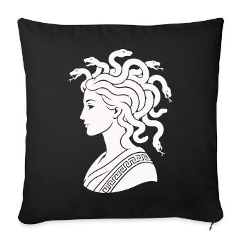 Tête de Méduse avec des serpents - Housse de coussin décorative 45 x 45 cm - noir - Devant