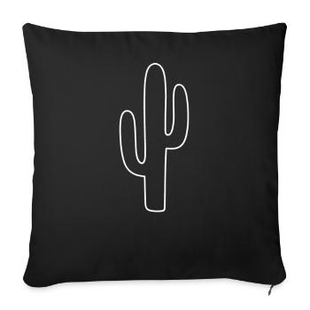 Cactus Outline: Minimalist Line - Sofa pillowcase 17,3'' x 17,3'' (45 x 45 cm) - black - Front