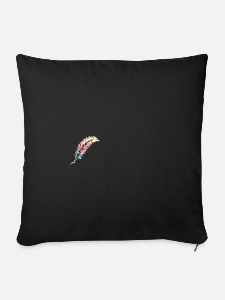 Schreibfeder Regenbogen - Sofakissenbezug 45 x 45 cm - Schwarz