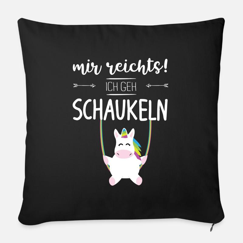 ich geh schaukeln - Sofakissenbezug 45 x 45 cm - Schwarz
