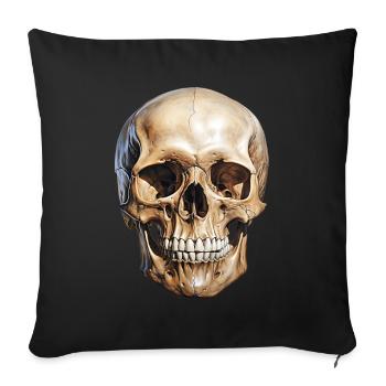 Skull Skull, symbol of death and danger - Sofa pillowcase 17,3'' x 17,3'' (45 x 45 cm) - black - Front