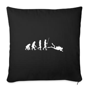 Évolution du plongeur - Housse de coussin décorative 45 x 45 cm - noir - Devant