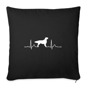 FLAT COATED RETRIEVER heartbeat heartbeat - Sofa pillowcase 17,3'' x 17,3'' (45 x 45 cm) - black - Front