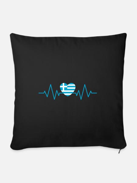 Greece pulse - Sofakissenbezug 45 x 45 cm - Schwarz