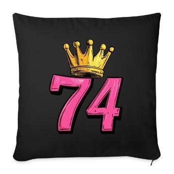 74 Number Krone - Sofa pillowcase 17,3'' x 17,3'' (45 x 45 cm) - black - Front