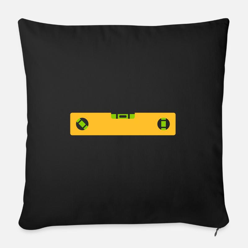 Wasserwaage Geschenk für Handwerker und Heimwerker - Sofakissenbezug 45 x 45 cm - Schwarz