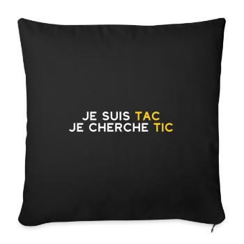 Je Suis TAC Je Cherche TIC Déguisement TIC et TAC - Housse de coussin décorative 45 x 45 cm - noir - Devant