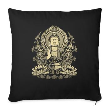 Gautama Buddha Yellow - Sofa pillowcase 17,3'' x 17,3'' (45 x 45 cm) - black - Front