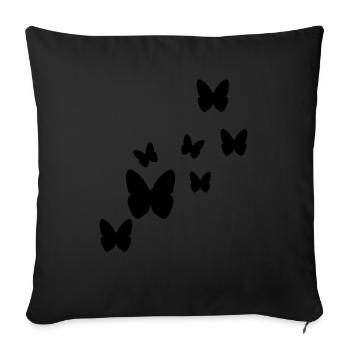 butterflies butterfly - Sofa pillowcase 17,3'' x 17,3'' (45 x 45 cm) - black - Front