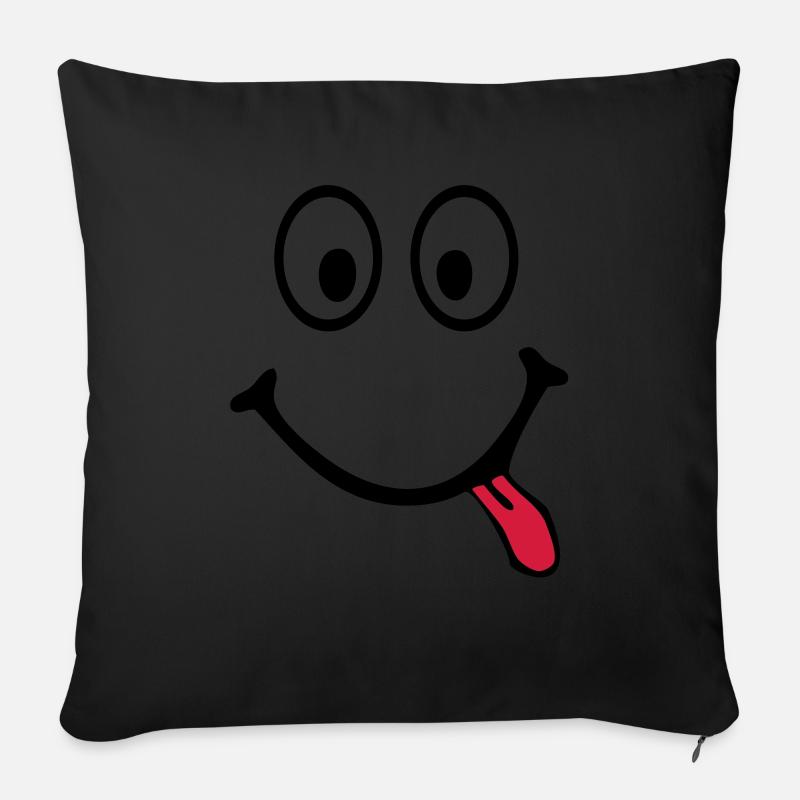 Smiley - Sofa pillowcase 17,3'' x 17,3'' (45 x 45 cm) - black
