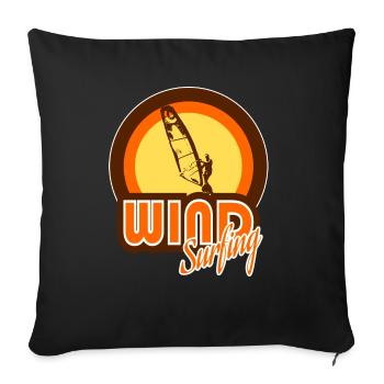 Windsurfer - Sofakissenbezug 45 x 45 cm - Schwarz - Vorne