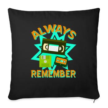 Neunziger Retro Style Tape VHS Diskette Geschenk - Sofa pillowcase 17,3'' x 17,3'' (45 x 45 cm) - black - Front