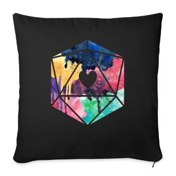 D20 Aquarelle - Housse de coussin décorative 45 x 45 cm - noir - Devant