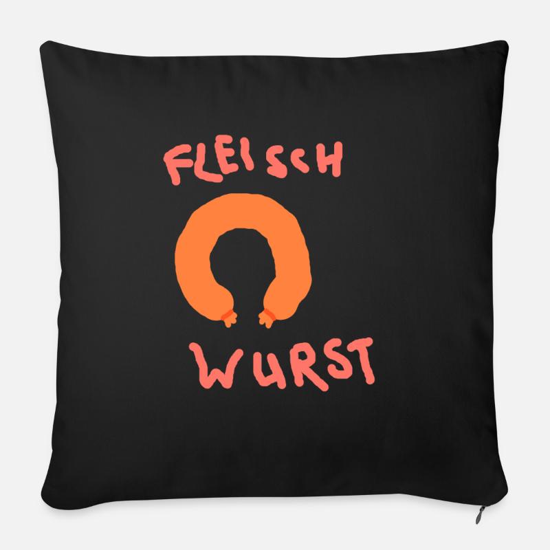Fleischwurst - Sofakissenbezug 45 x 45 cm - Schwarz