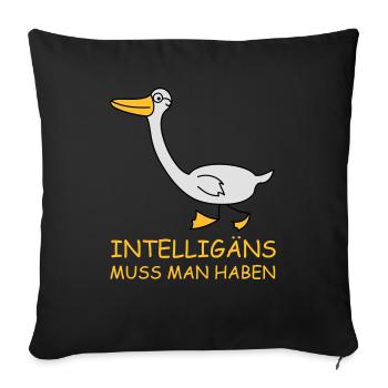 Intelligente Gans (b) - Sofakissenbezug 45 x 45 cm - Schwarz - Vorne