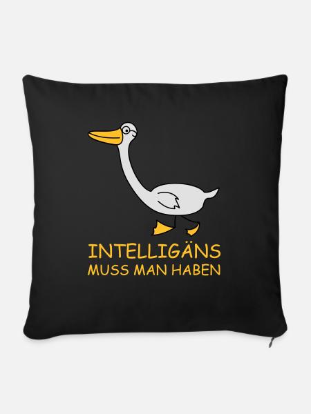Intelligente Gans (b) - Sofakissenbezug 45 x 45 cm - Schwarz