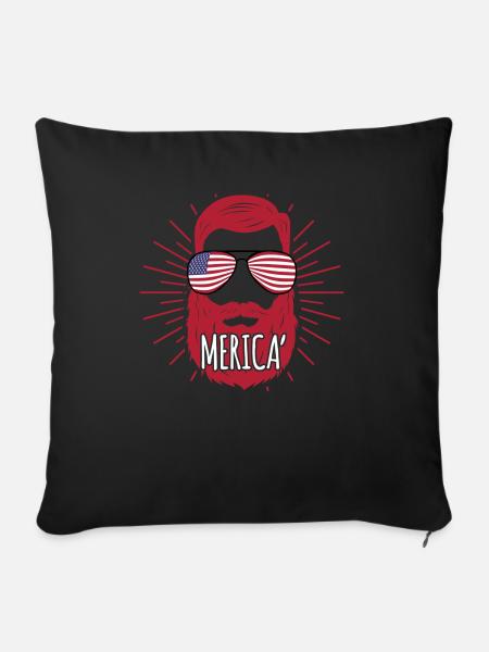 America Man - Sofakissenbezug 45 x 45 cm - Schwarz