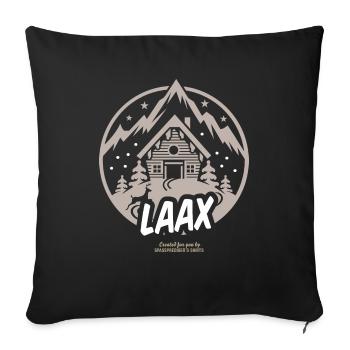 Apres Ski T Shirt Design Laax Schweiz Skigebiet - Sofakissenbezug 45 x 45 cm - Schwarz - Vorne