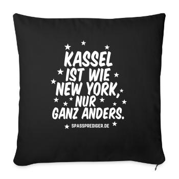 Kassel ist wie New York - Sofakissenbezug 45 x 45 cm - Schwarz - Vorne