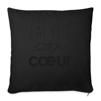 Vole Son Coeur - Sofakissenbezug 45 x 45 cm - Schwarz - Vorne