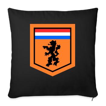 Symbole du lion équipe de football néerlandaise - Housse de coussin décorative 45 x 45 cm - noir - Devant