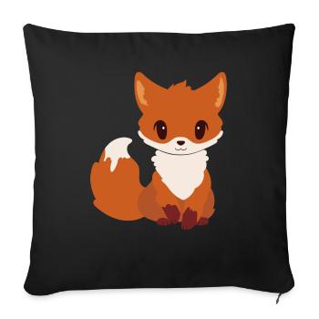 Sweet fox - Sofa pillowcase 17,3'' x 17,3'' (45 x 45 cm) - black - Front