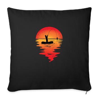 Pêche pêche pêcheur cadeau pêche à la carpe - Housse de coussin décorative 45 x 45 cm - noir - Devant
