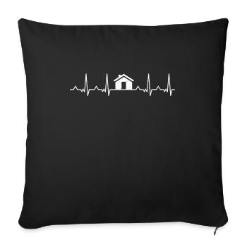 Construction manager House building Home topping-out ceremony Häuslebauer - Sofa pillowcase 17,3'' x 17,3'' (45 x 45 cm) - black - Front
