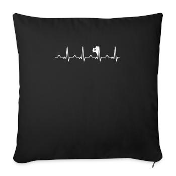 Pouls Escalade Bouldern Cadeau Bouldering - Housse de coussin décorative 45 x 45 cm - noir - Devant