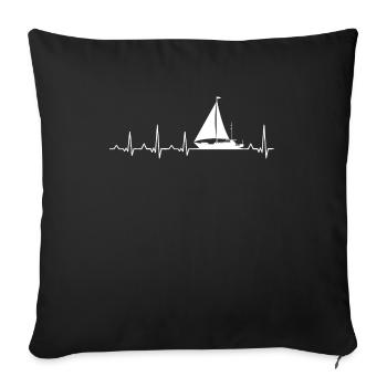 Voile ancre battement de coeur mer baltique yacht - Housse de coussin décorative 45 x 45 cm - noir - Devant