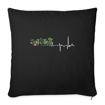 Gartenarbeit Herzschlag Gärtner Garten Pflanzen - Sofakissenbezug 45 x 45 cm - Schwarz - Vorne