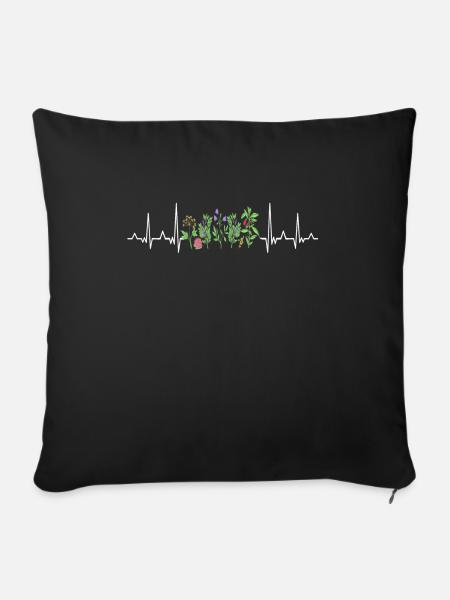 Gartenarbeit Herzschlag Gärtner Garten Pflanzen - Sofakissenbezug 45 x 45 cm - Schwarz