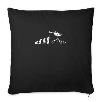 Hélicoptère hélicoptère cadeau pilote volant - Housse de coussin décorative 45 x 45 cm - noir - Devant
