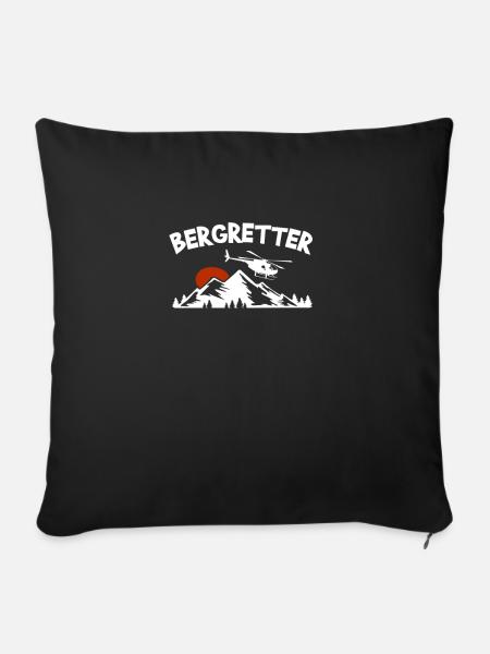 Bergretter Geschenk - Sofakissenbezug 45 x 45 cm - Schwarz