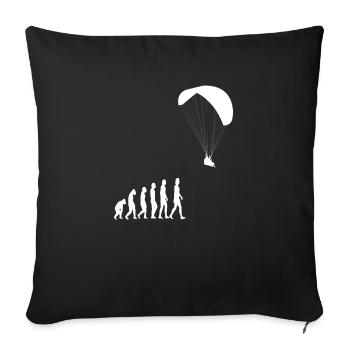 Paragliding Paragliding Paragliding Retro - Sofa pillowcase 17,3'' x 17,3'' (45 x 45 cm) - black - Front