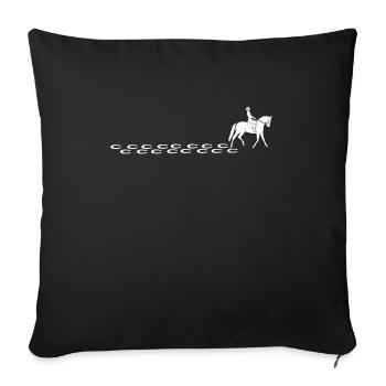 Horse riding gift idea horse motif horse owner - Sofa pillowcase 17,3'' x 17,3'' (45 x 45 cm) - black - Front