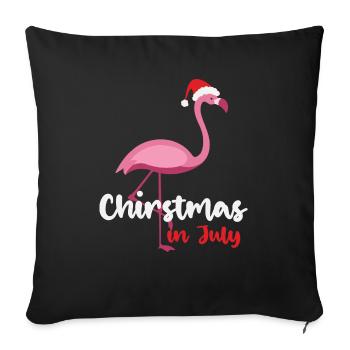 Christmas in July Flamingo - Sofakissenbezug 45 x 45 cm - Schwarz - Vorne