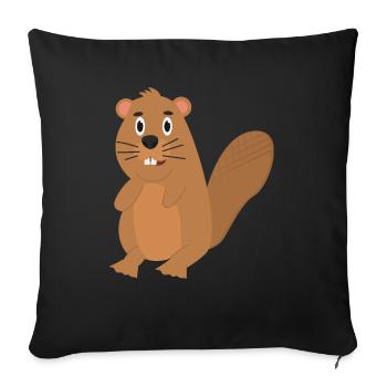 Beaver - Sofa pillowcase 17,3'' x 17,3'' (45 x 45 cm) - black - Front