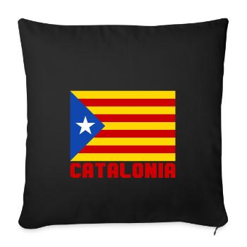 Catalonia - Sofa pillowcase 17,3'' x 17,3'' (45 x 45 cm) - black - Front