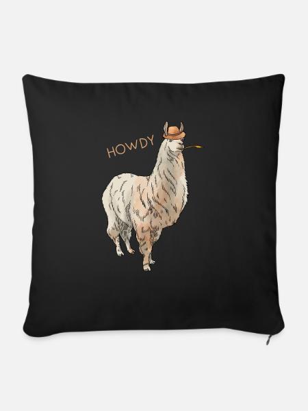 Lama - Sofakissenbezug 45 x 45 cm - Schwarz