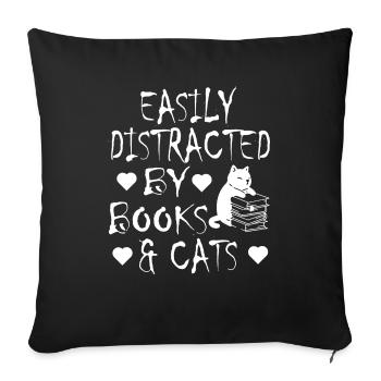 Cat Katze - Sofa pillowcase 17,3'' x 17,3'' (45 x 45 cm) - black - Front