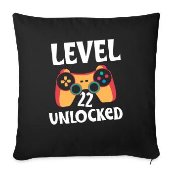 level 22 unlocked - Sofakissenbezug 45 x 45 cm - Schwarz - Vorne