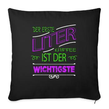 bday tasse verschlafen geburtstagsgeschenkidee - Sofakissenbezug 45 x 45 cm - Schwarz - Vorne