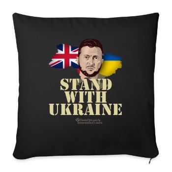 Ukraine Great Britain Stand with Ukraine - Sofakissenbezug 45 x 45 cm - Schwarz - Vorne